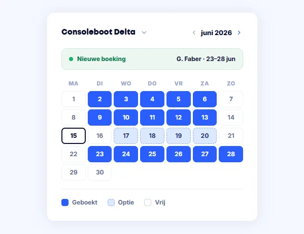Kalender met boten