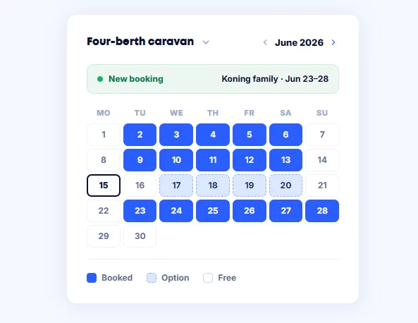 Calendar with caravans