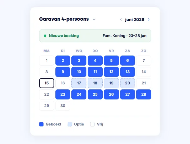 Kalender met caravans