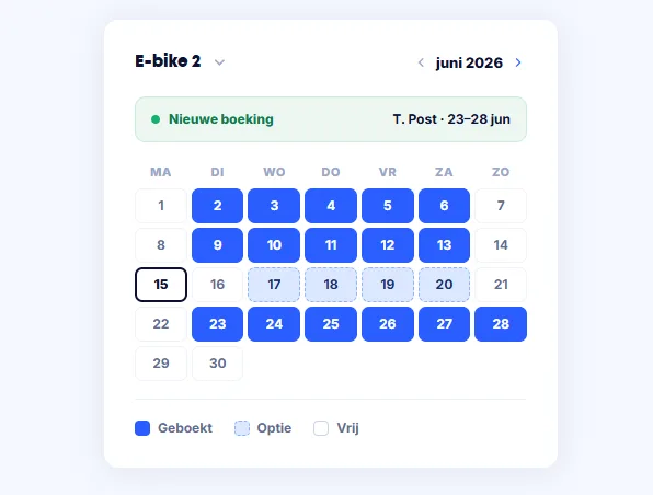 Kalender met e-bikes