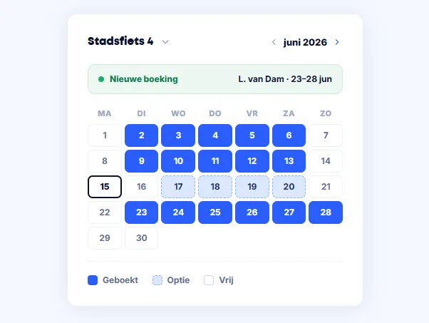 Kalender met fietsen
