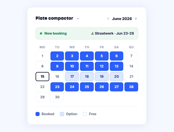 Calendar with tools