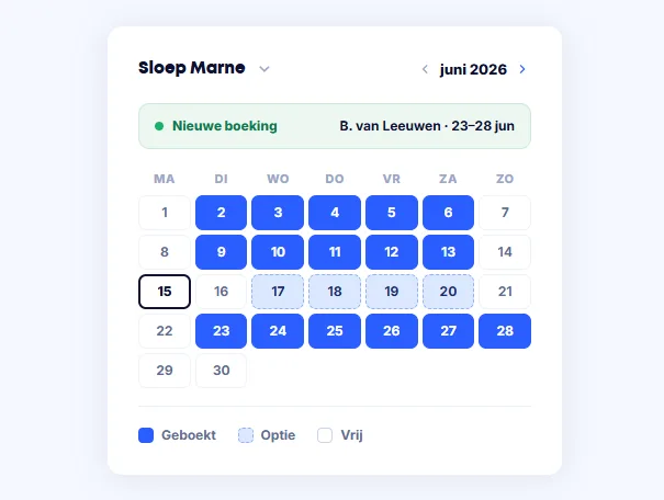Kalender met sloepen
